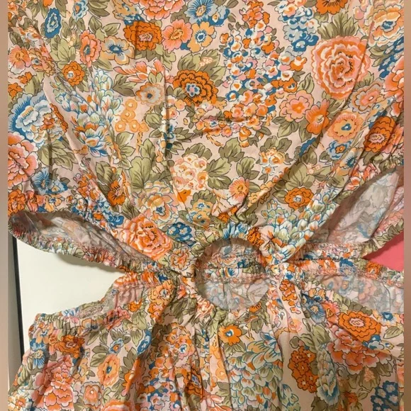 Lucca Carnation Cutout Mini dress orange floral, NWOT Xsmall - Picture 10 of 10
